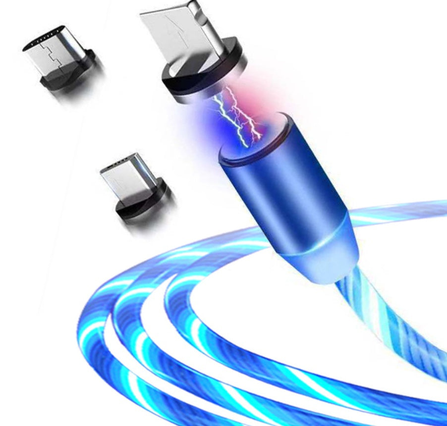 Flowing Light Magnetic Charging Cable for Iphone Lightning & Android Type C