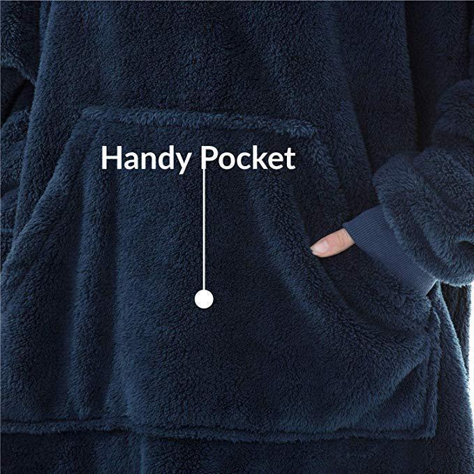 Hoodie Sweatshirt With Big Pocket Comfortable Loose Double-Sided Fleece