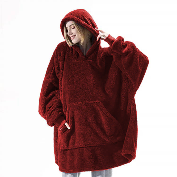 Hoodie Sweatshirt With Big Pocket Comfortable Loose Double-Sided Fleece
