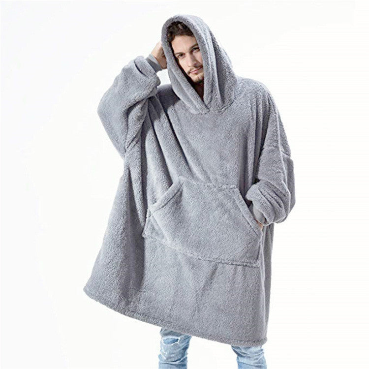 Hoodie Sweatshirt With Big Pocket Comfortable Loose Double-Sided Fleece