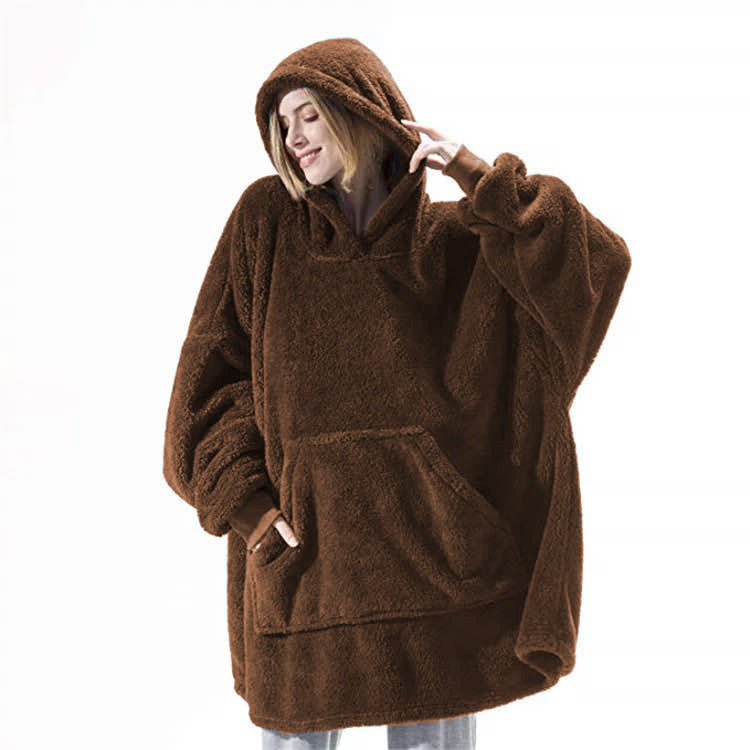 Hoodie Sweatshirt With Big Pocket Comfortable Loose Double-Sided Fleece