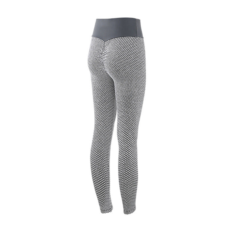 Women's Seamless High Waist Breathable Plaid Leggings Yoga Pants