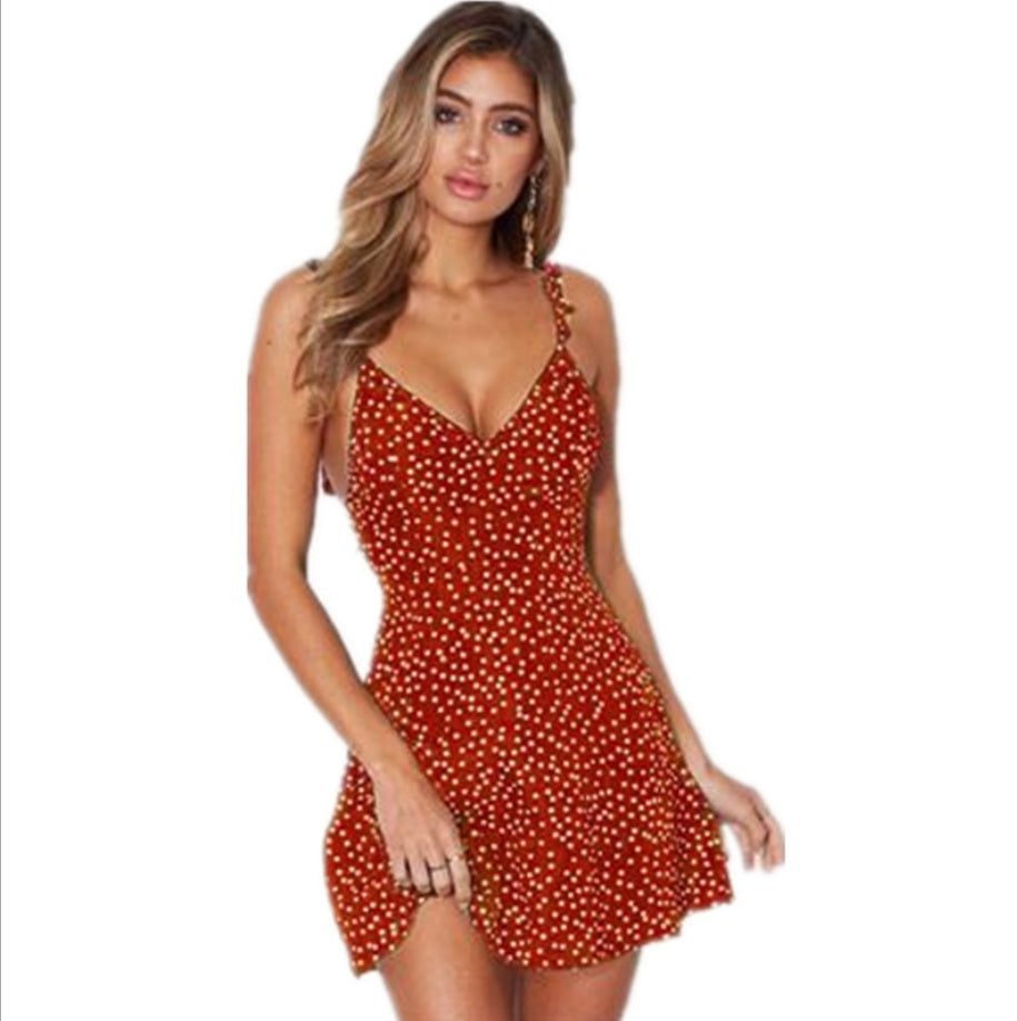 Polka-Dot Strappy Dress