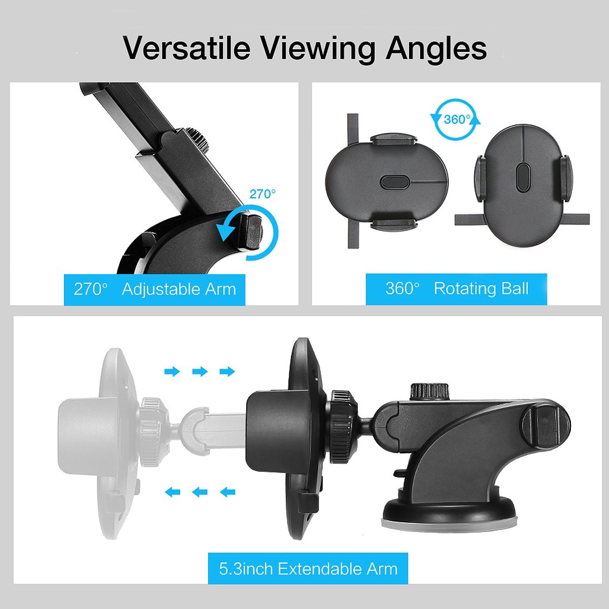 Telescopic Car Dashboard Suction Cup Phone Holder