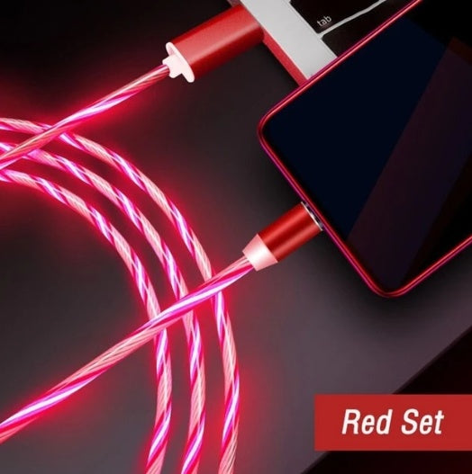 Flowing Light Magnetic Charging Cable for Iphone Lightning & Android Type C