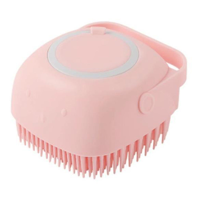 Pet Bath Massage Cleaning Tool Brush With Soap Container