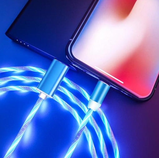 Flowing Light Magnetic Charging Cable for Iphone Lightning & Android Type C