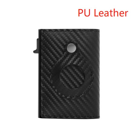 RFID Card Holder Mens Leather Wallet With AirTag Holder
