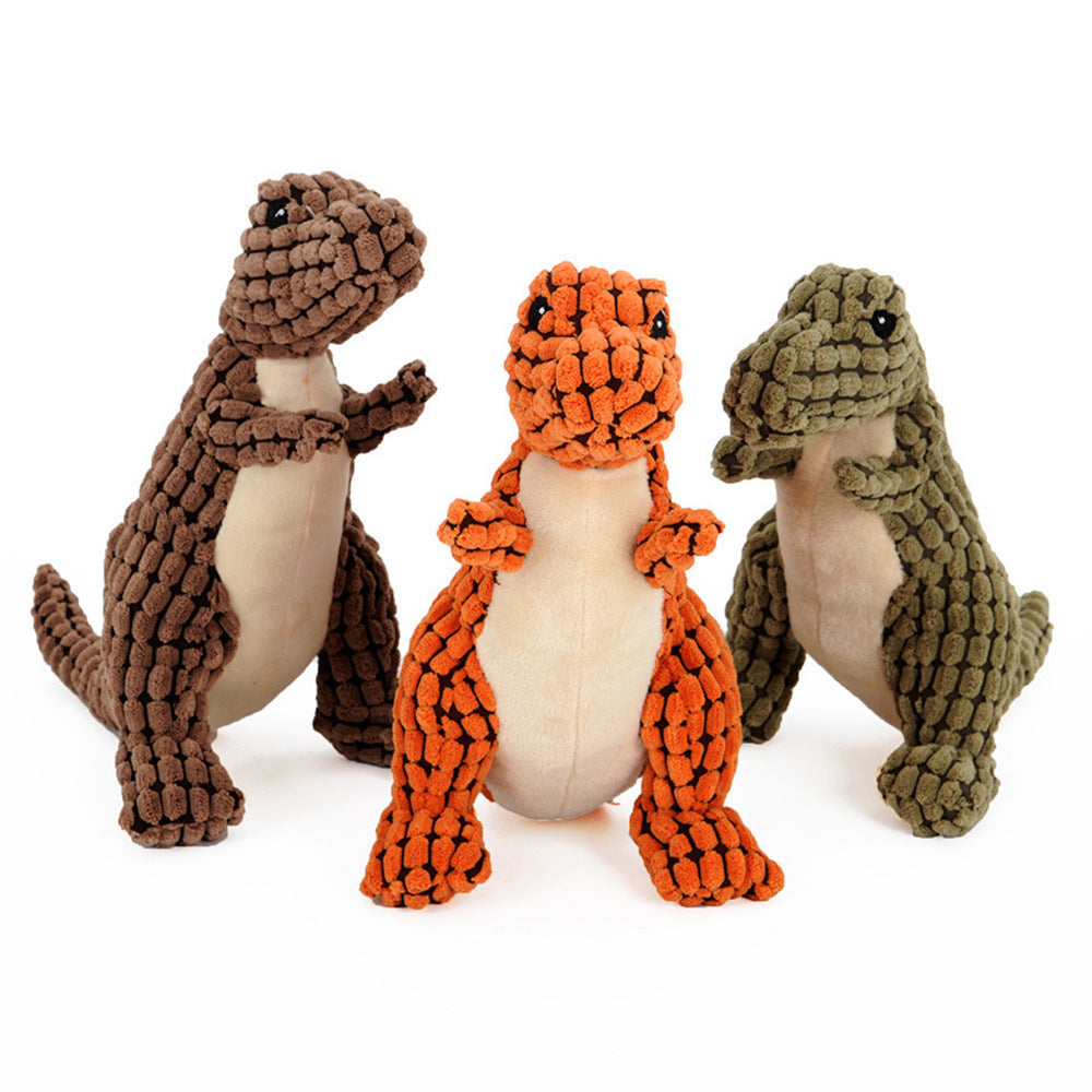 Dinosaur Pet Chew Toys Plush Stuffing Squeakers