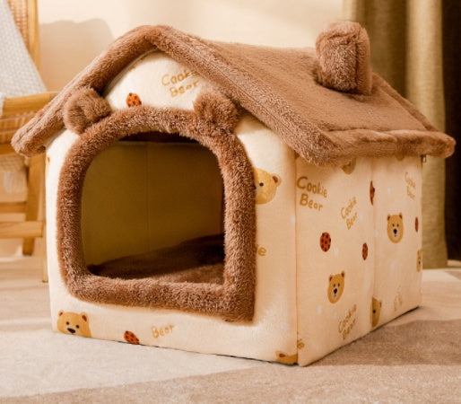 Foldable Cozy Dog House Pet Bed