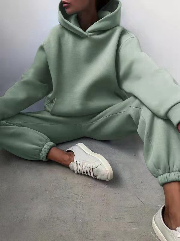Women's Matching Casual Hooded Sweater & Pants Tracksuit