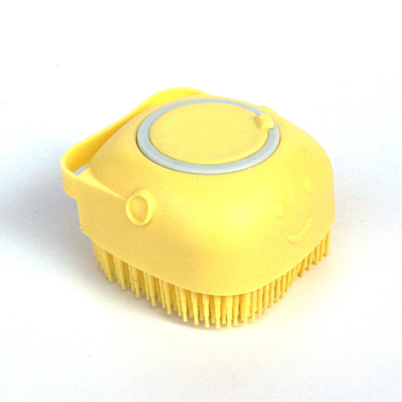Pet Bath Massage Cleaning Tool Brush With Soap Container