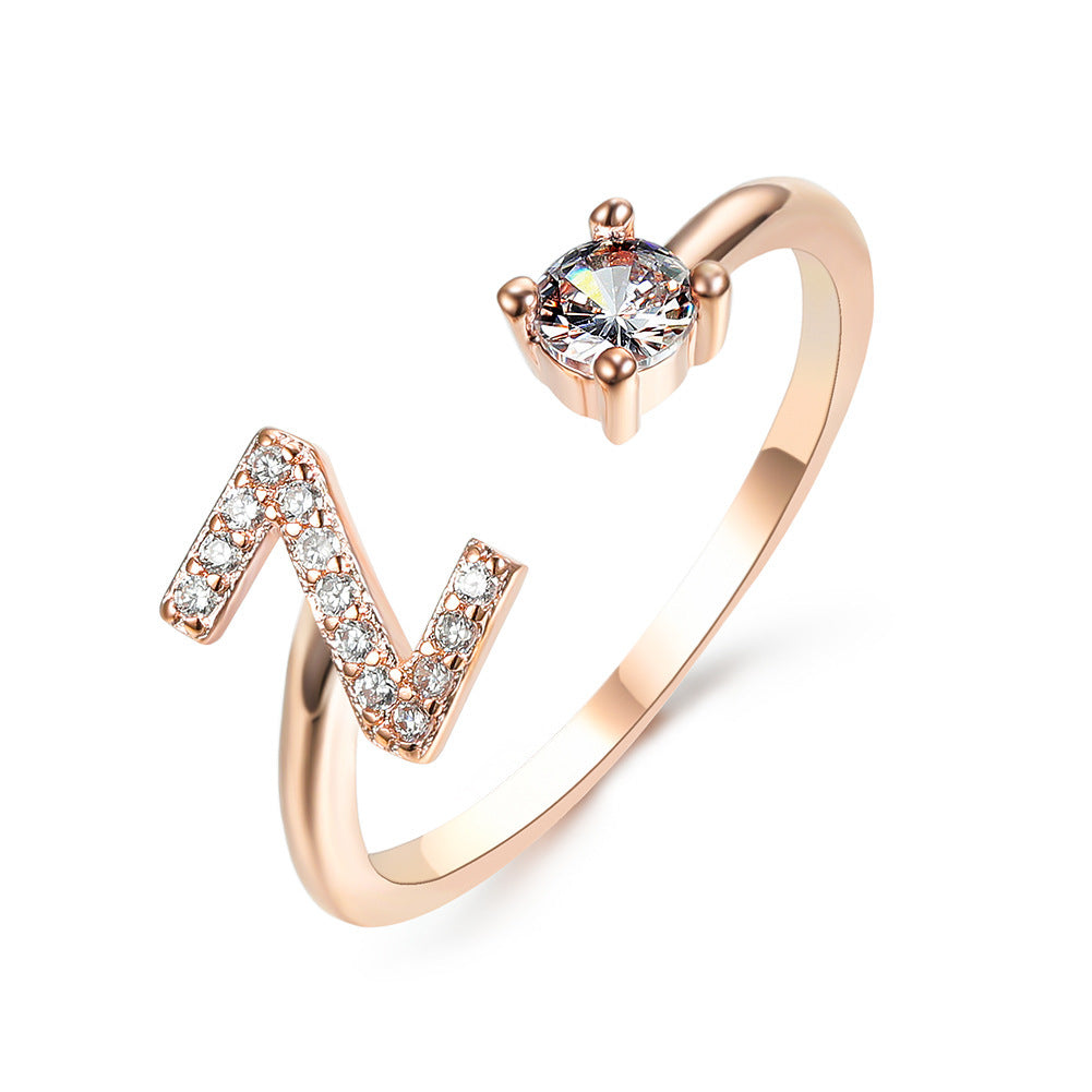 Name Initial Letter Ring Jewellery
