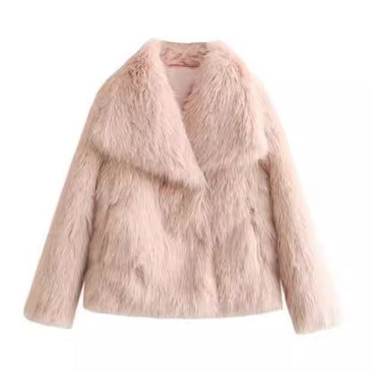 Women's Plush Coat Lapel