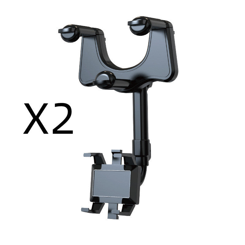 Rotatable And Retractable Rearview Mirror Phone Holder Mount For Car