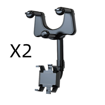 Rotatable And Retractable Rearview Mirror Phone Holder Mount For Car