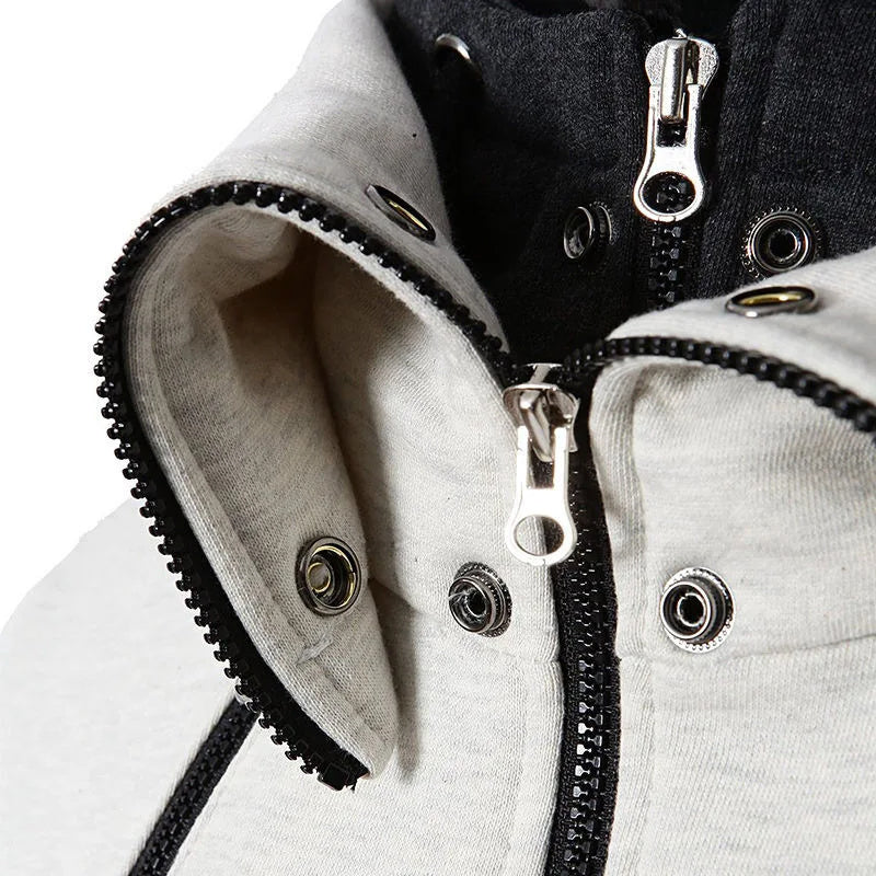 Men's Zip UP Jacket Sports Cardigan Casual Slim Sweatshirt
