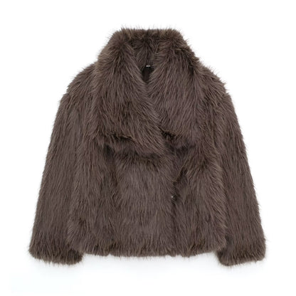 Women's Plush Coat Lapel