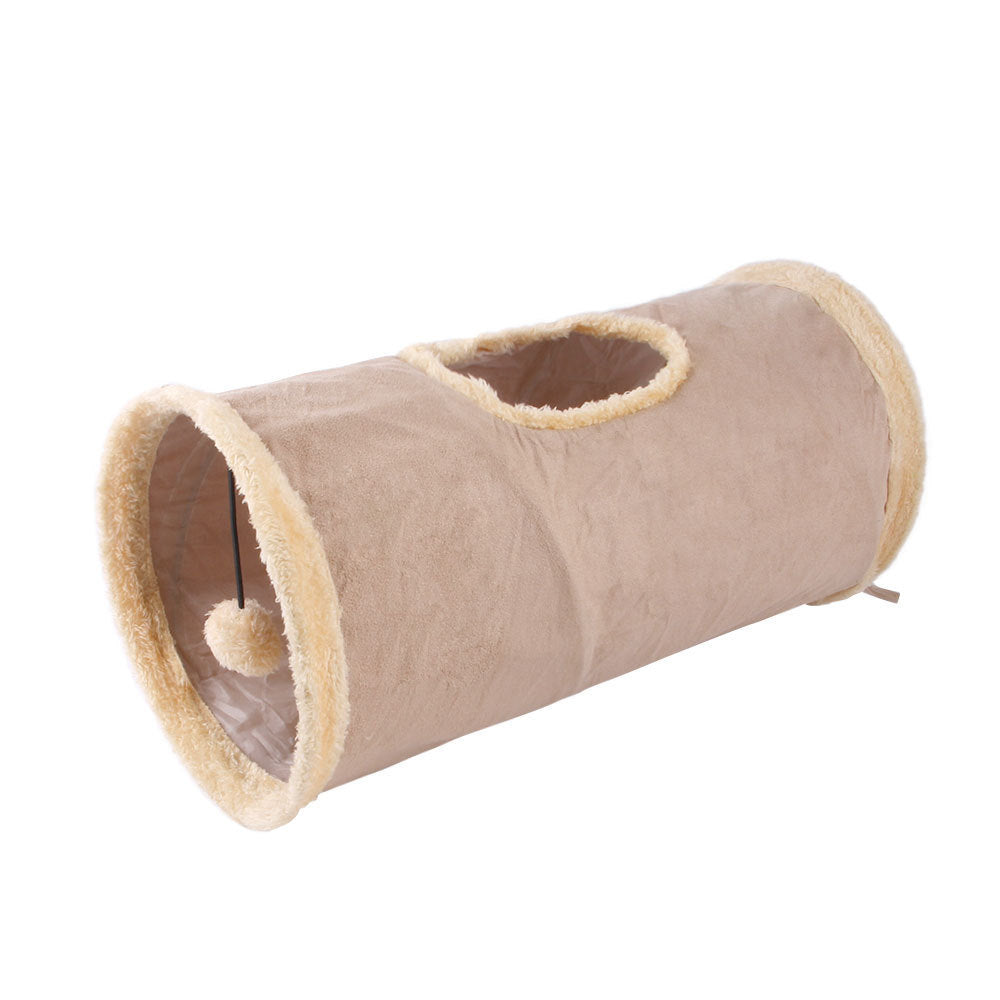 Packable Folding Suede Cat Channel Tunnel Toy