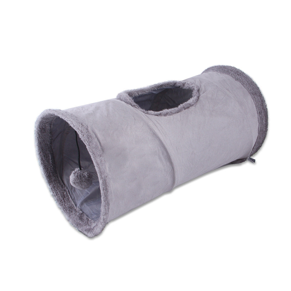 Packable Folding Suede Cat Channel Tunnel Toy