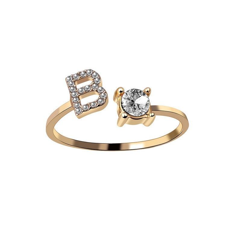 Name Initial Letter Ring Jewellery