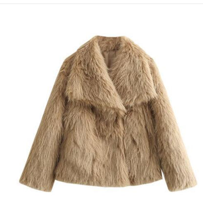 Women's Plush Coat Lapel