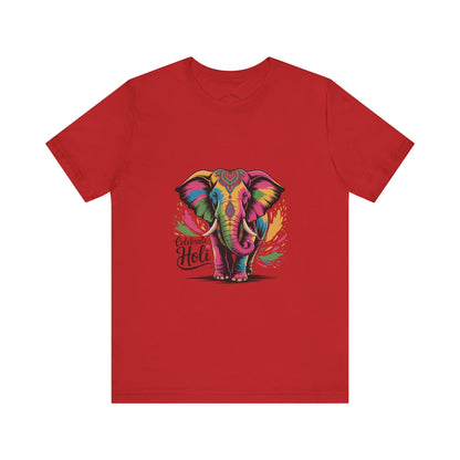 Holi Festival T-Shirt, Colorful Elephant Holi Tee, Color Splash Tee, Festival Party Wear