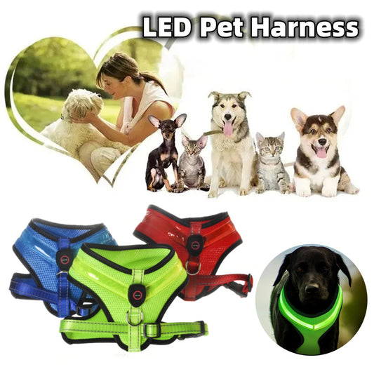 LED Luminous Pet Safety Reflective Harness