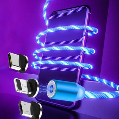 Flowing Light Magnetic Charging Cable for Iphone Lightning & Android Type C