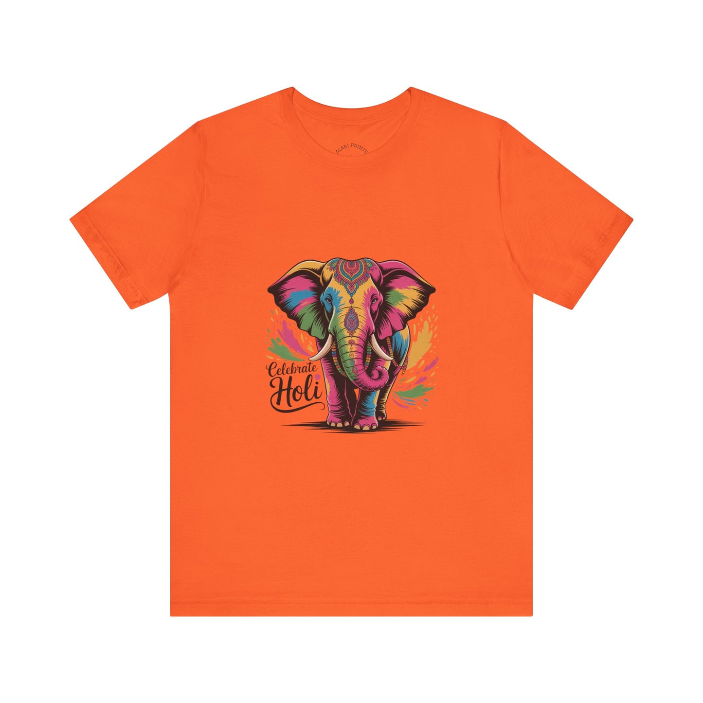 Holi Festival T-Shirt, Colorful Elephant Holi Tee, Color Splash Tee, Festival Party Wear