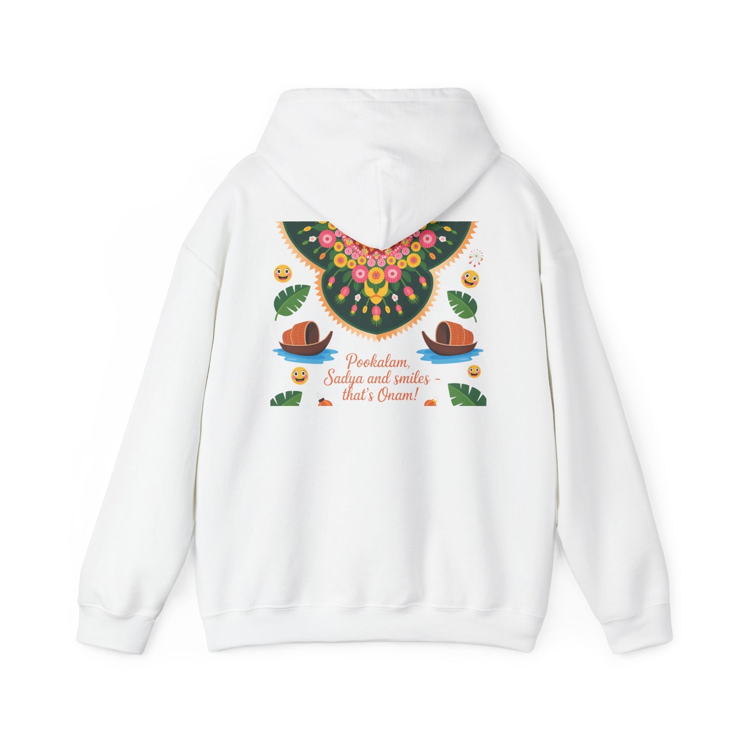 Onam Hoodie, Kerala Festival Hoodie, Traditional Pookalam & Sadya Wear, Family Festive Wear