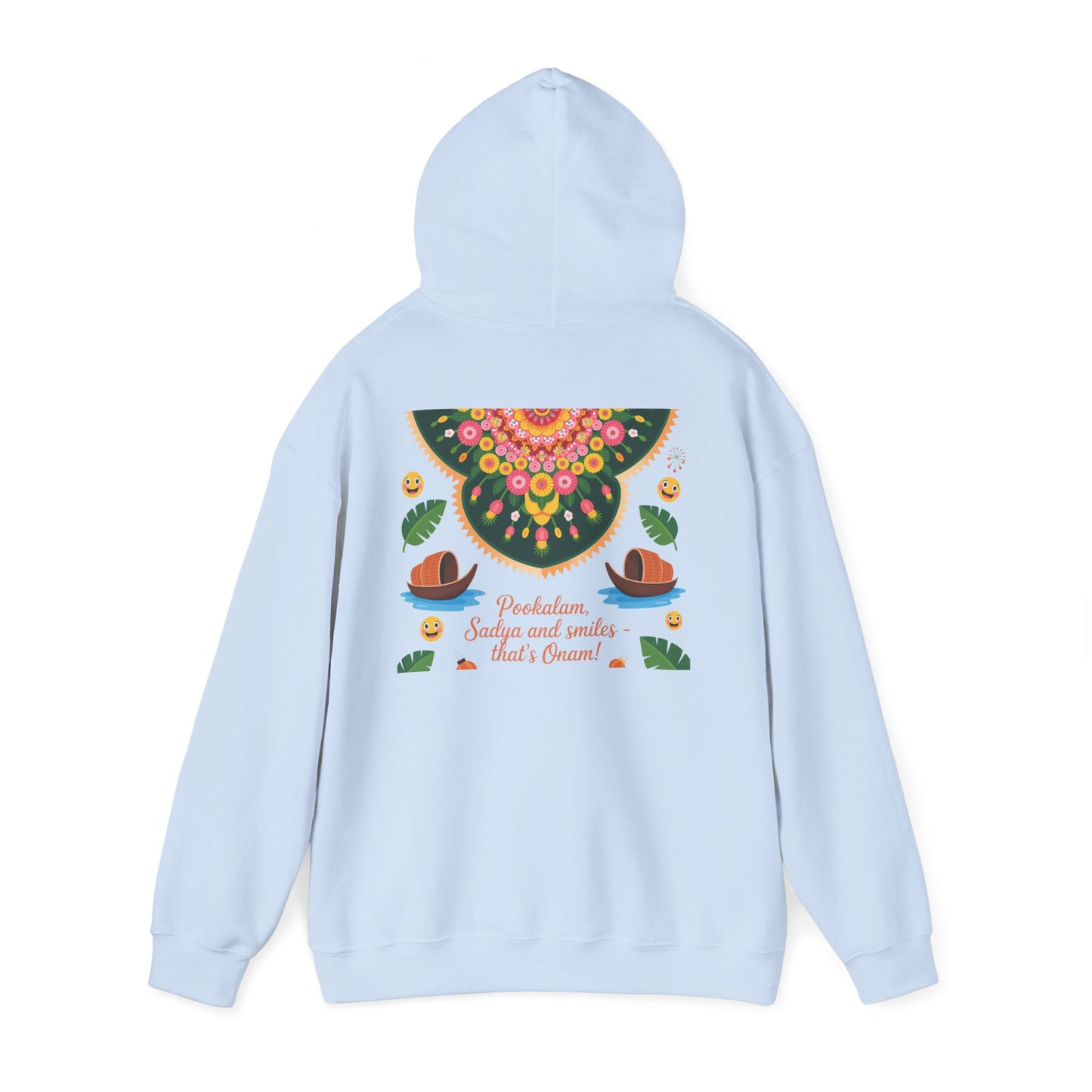 Onam Hoodie, Kerala Festival Hoodie, Traditional Pookalam & Sadya Wear, Family Festive Wear