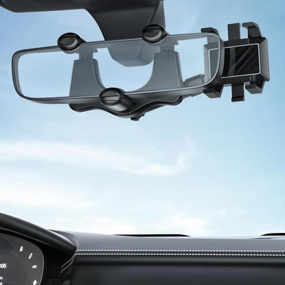 Rotatable And Retractable Rearview Mirror Phone Holder Mount For Car