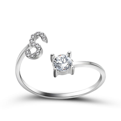 Name Initial Letter Ring Jewellery
