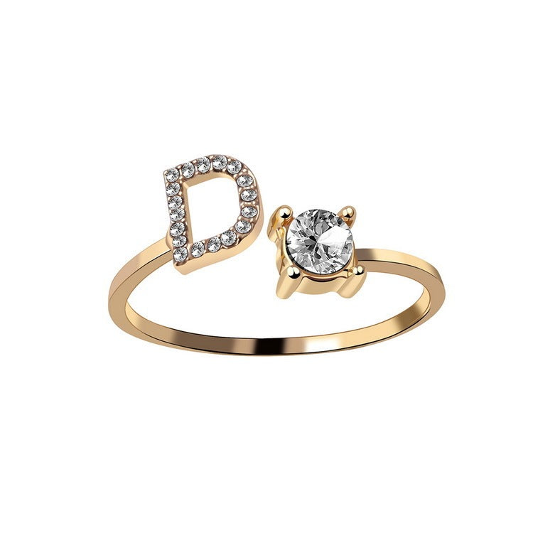Name Initial Letter Ring Jewellery
