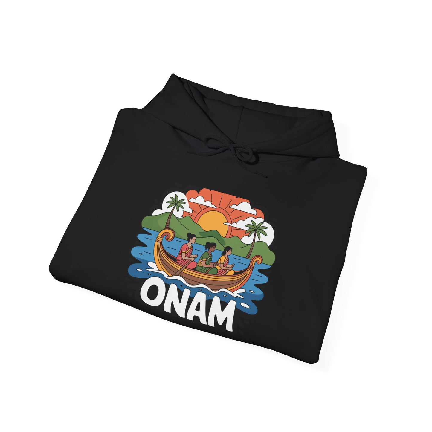 Onam Hoodie, Kerala Festival Hoodie, Traditional Pookalam & Sadya Wear, Family Festive Wear