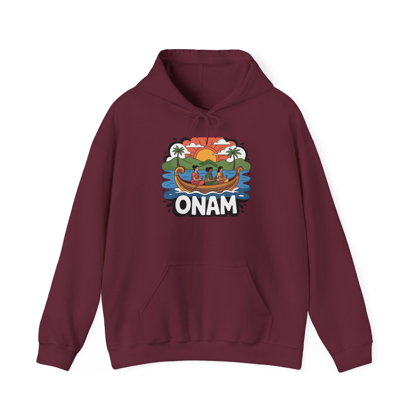 Onam Hoodie, Kerala Festival Hoodie, Traditional Pookalam & Sadya Wear, Family Festive Wear