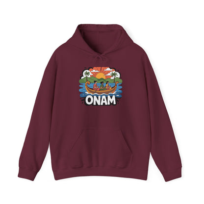 Onam Hoodie, Kerala Festival Hoodie, Traditional Pookalam & Sadya Wear, Family Festive Wear