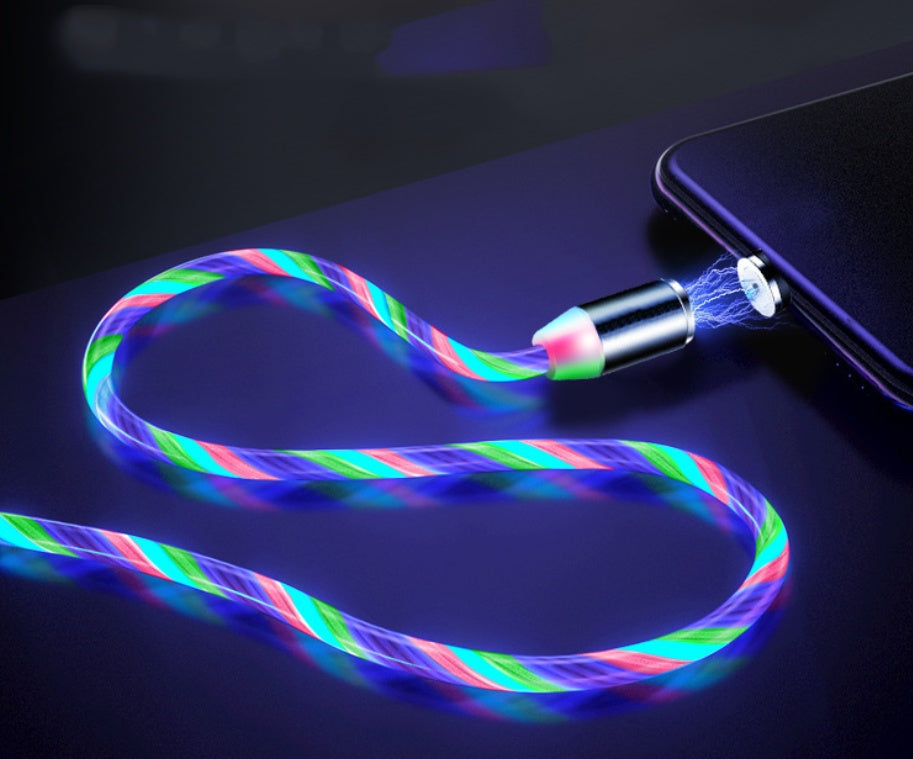 Flowing Light Magnetic Charging Cable for Iphone Lightning & Android Type C