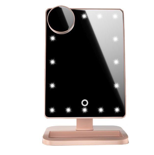 Touch Screen Makeup Mirror With 20 LED Lights & Bluetooth Music Speaker