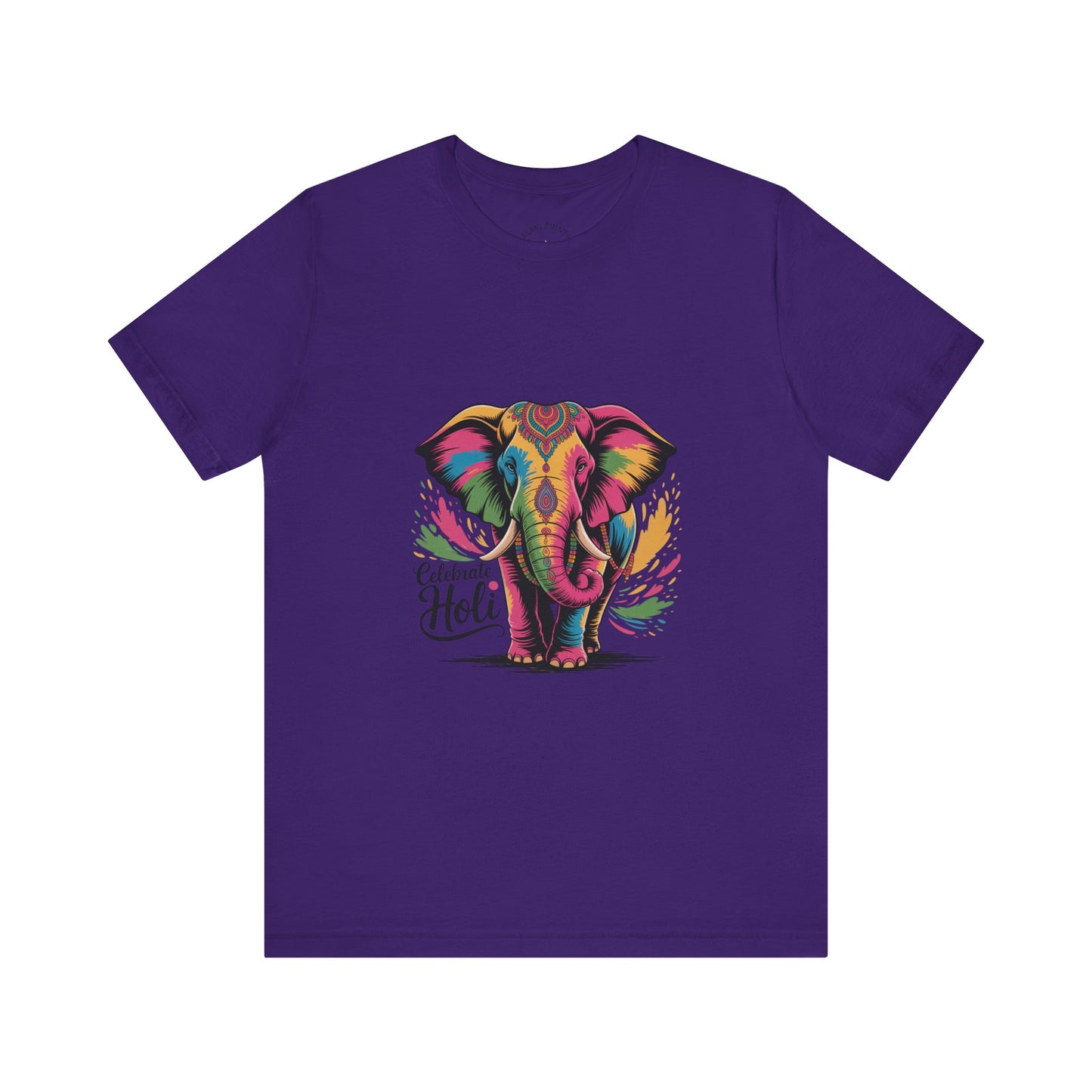 Holi Festival T-Shirt, Colorful Elephant Holi Tee, Color Splash Tee, Festival Party Wear