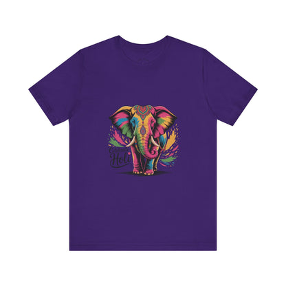 Holi Festival T-Shirt, Colorful Elephant Holi Tee, Color Splash Tee, Festival Party Wear