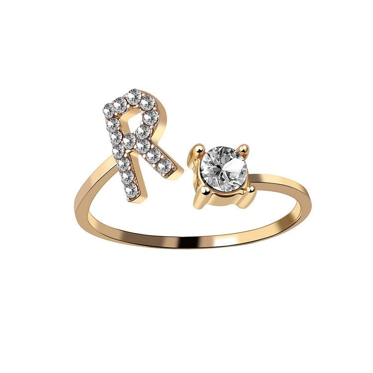 Name Initial Letter Ring Jewellery