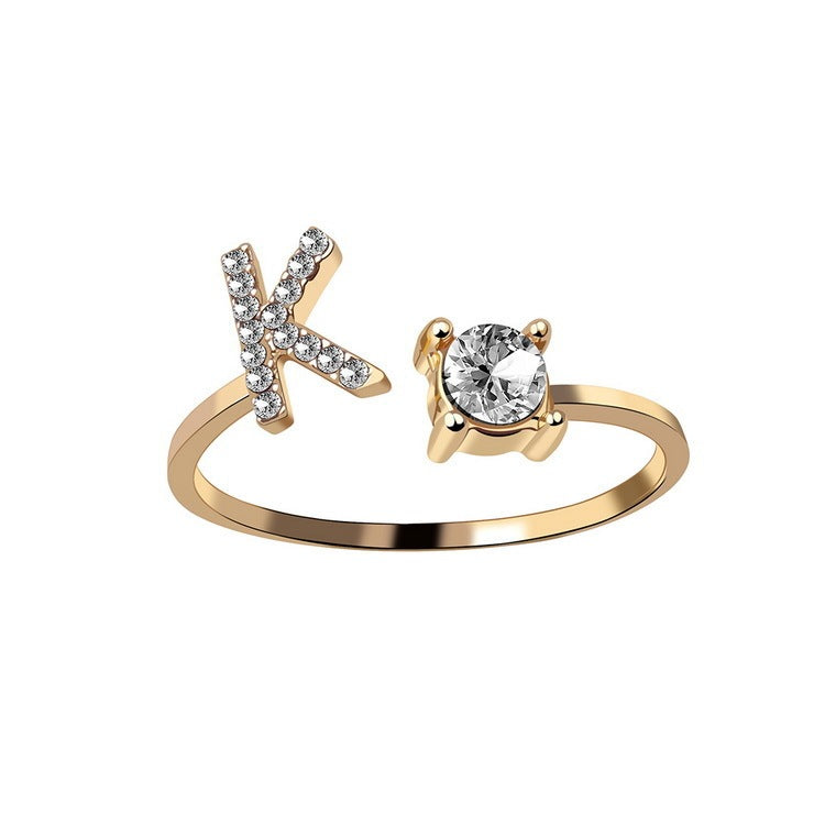 Name Initial Letter Ring Jewellery