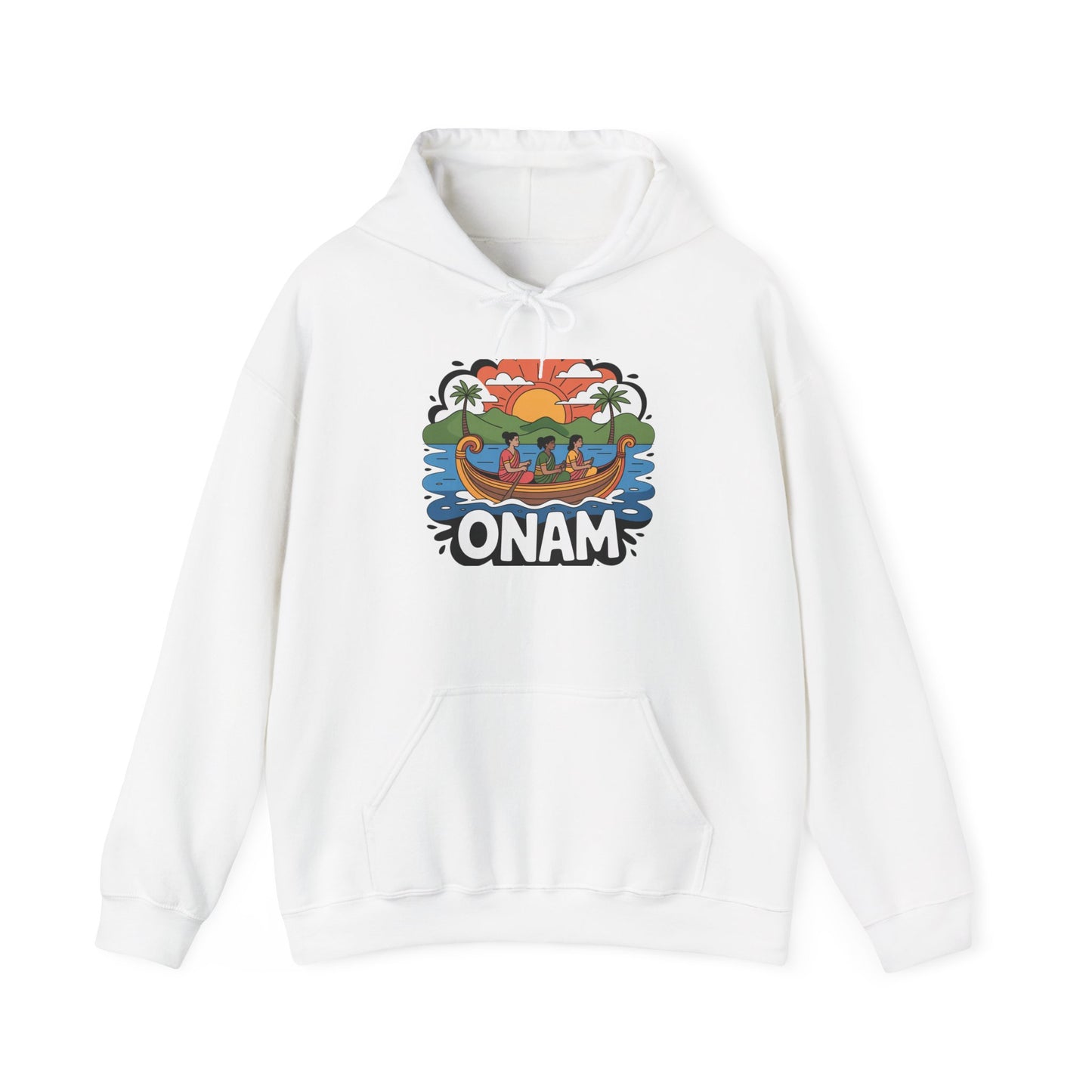 Onam Hoodie, Kerala Festival Hoodie, Traditional Pookalam & Sadya Wear, Family Festive Wear