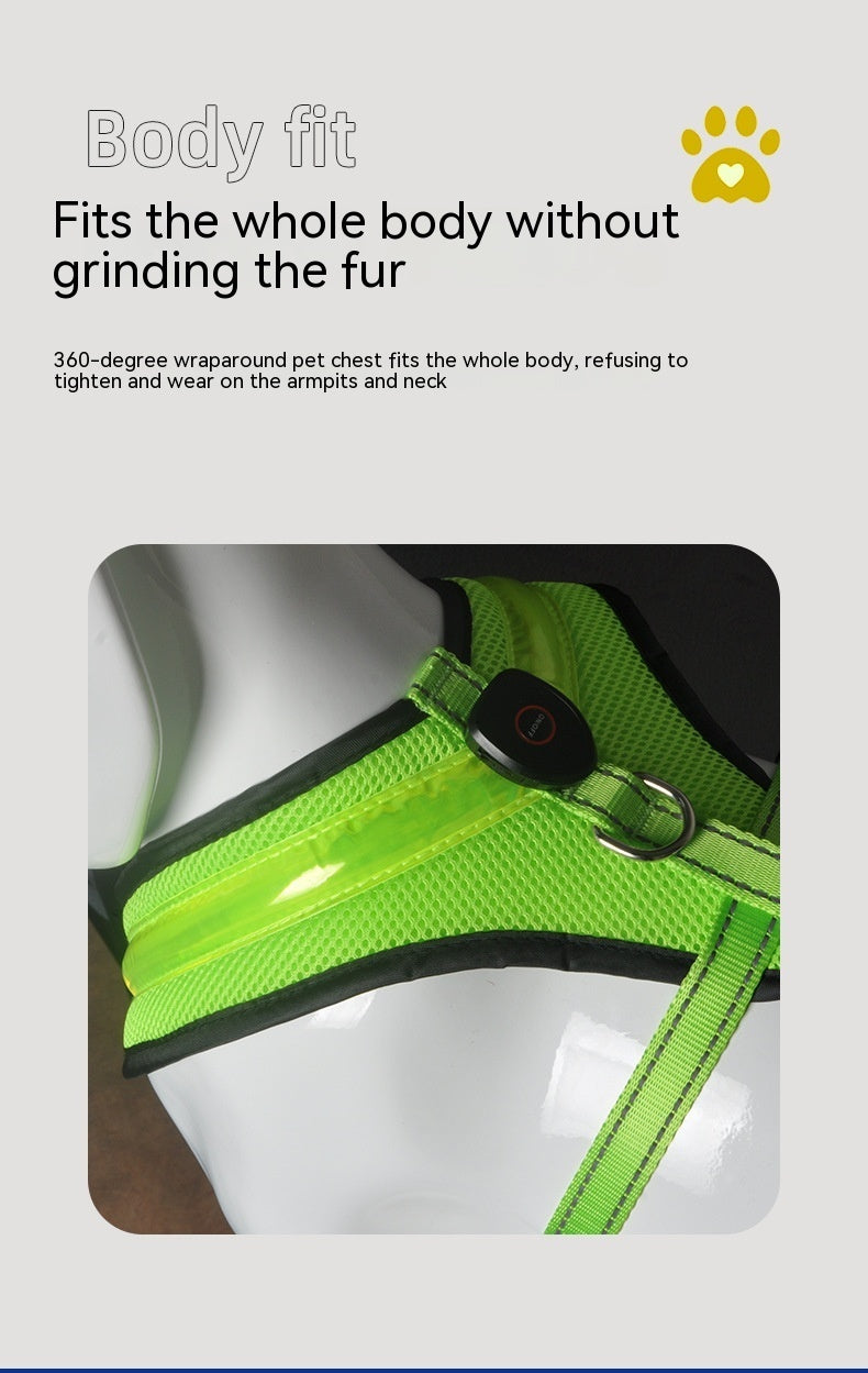 LED Luminous Pet Safety Reflective Harness