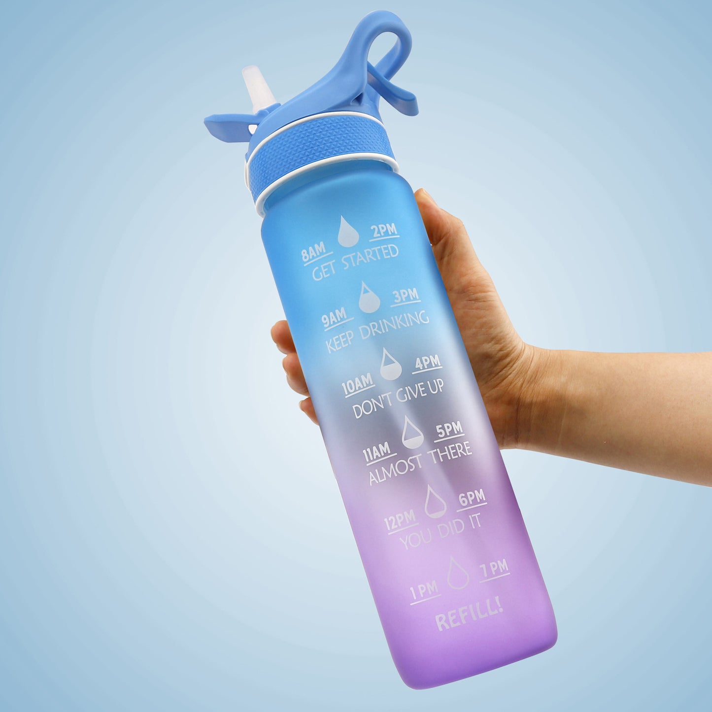 2 in 1 Spray Misting Water Bottle