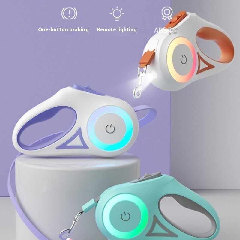 Retractable Colourful Leash And Collar