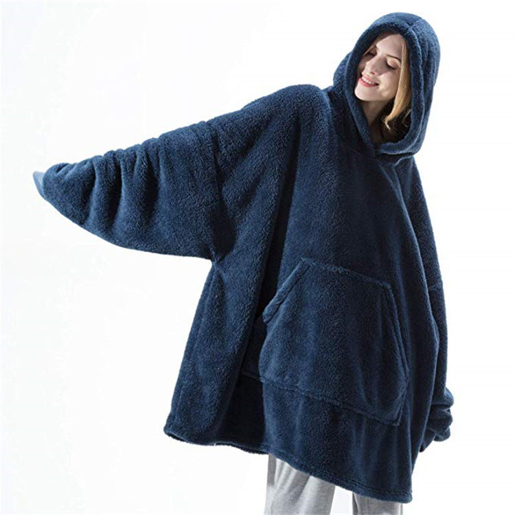Hoodie Sweatshirt With Big Pocket Comfortable Loose Double-Sided Fleece
