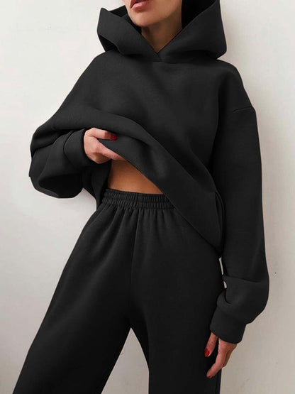 Women's Matching Casual Hooded Sweater & Pants Tracksuit